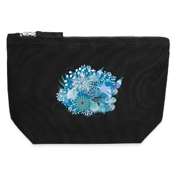 Coral reef with mussels, sea anemones and corals - Canvas Zip Pouch 12 x 13 cm - black - Front