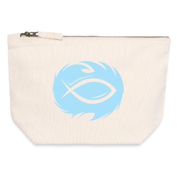 Fish Water Illustration Symbol Logo icon Christ - Canvas Zip Pouch 12 x 13 cm - nature - Front