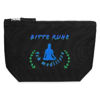 Entspannende Meditationsbotschaft - Canvas Reißverschluss-Täschchen (12 x 13 cm) - Schwarz - Vorne