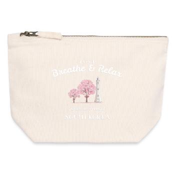 Corée du Sud, Relax, Phare de la péninsule d’Homigot - Pochette zippée en toile 12 x 13 cm - blanc naturel - Devant