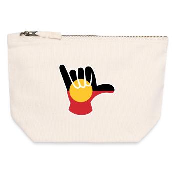 Shaka sign Aboriginal Australia - Canvas Zip Pouch 12 x 13 cm - nature - Front