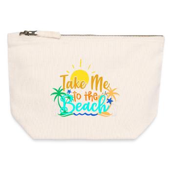 Sunset Beach Vacation Graphic - Canvas Zip Pouch 12 x 13 cm - nature - Front