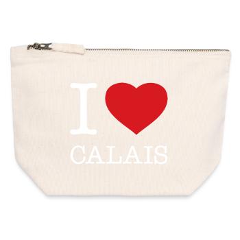 I LOVE CALAIS - Canvas Zip Pouch 12 x 13 cm - nature - Front