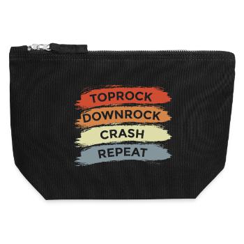 Toprock Downrock Crash Repeat - Canvas Reißverschluss-Täschchen (12 x 13 cm) - Schwarz - Vorne