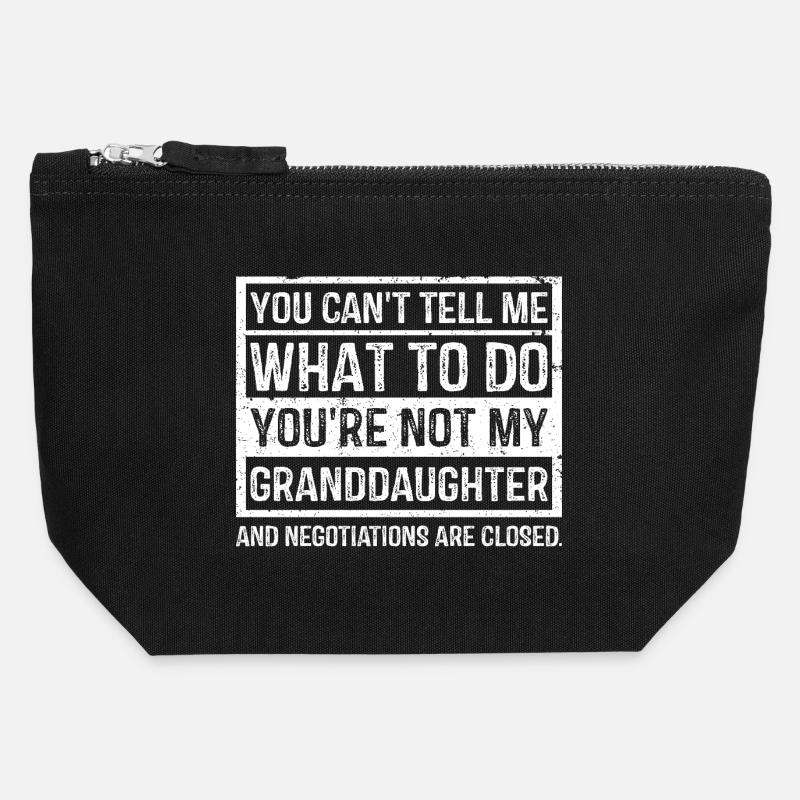 Bold Black and White Family Statement - Canvas Zip Pouch 12 x 13 cm - black