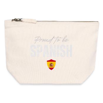 Spanischer Stolz, ich liebe Spanien - Canvas Reißverschluss-Täschchen (12 x 13 cm) - Naturweiß - Vorne