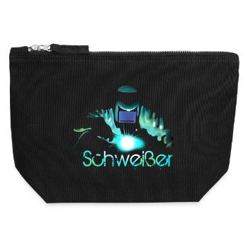 Schweißer - Canvas Reißverschluss-Täschchen (12 x 13 cm) - Schwarz - Vorne