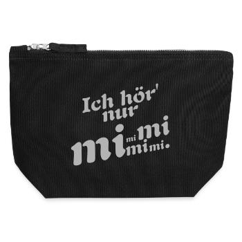 Ich hör nur Mimimi ! - Canvas Reißverschluss-Täschchen (12 x 13 cm) - Schwarz - Vorne