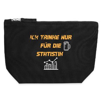 Ich trinke nur für die Statistik - Canvas Reißverschluss-Täschchen (12 x 13 cm) - Schwarz - Vorne