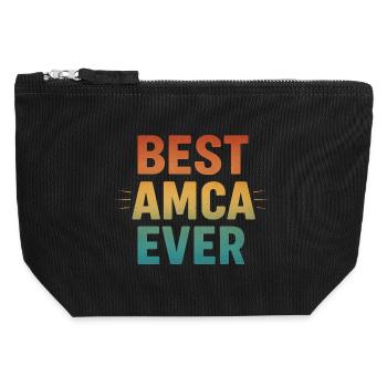 BEST AMCA EVER - Retro Vintage Turk Uncle Saying - Canvas Zip Pouch 12 x 13 cm - black - Front