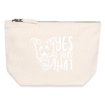 Wolfskopf mit handschriftlichem Text - Canvas Reißverschluss-Täschchen (12 x 13 cm) - Naturweiß - Vorne