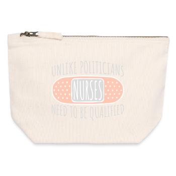 Unlike Politicians Nurses Need To Be Qualified - Canvas Zip Pouch 12 x 13 cm - nature - Front