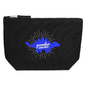 Grandpasaurus Stegosaurus Dinosaure Grand-père - Pochette zippée en toile 12 x 13 cm - noir - Devant