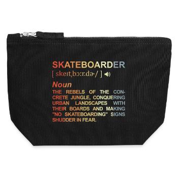 Skateboarder Meaning - Canvas Zip Pouch 12 x 13 cm - black - Front