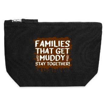 Families muddy Schlammlauf Mud Run Muddy Race - Canvas Reißverschluss-Täschchen (12 x 13 cm) - Schwarz - Vorne
