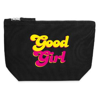 Good Girl Retro pink Energie Mädchen Power Vibes - Canvas Reißverschluss-Täschchen (12 x 13 cm) - Schwarz - Vorne