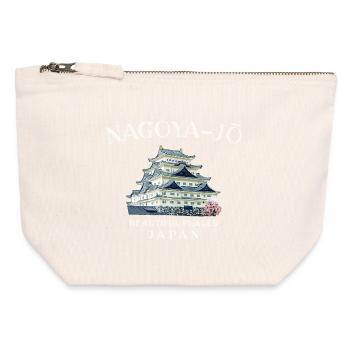 Nagoya Castle, Beautiful Places in Japan Drawing - Canvas Zip Pouch 12 x 13 cm - nature - Front
