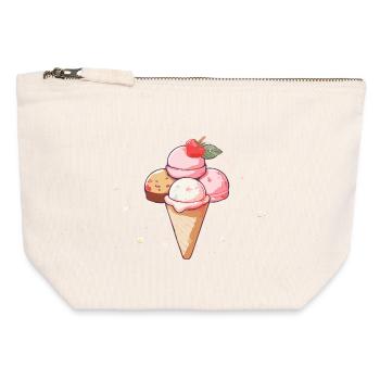 IceCream - Canvas Zip Pouch 12 x 13 cm - nature - Front