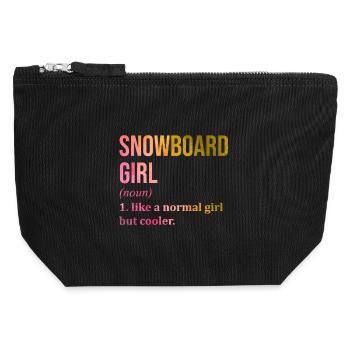 Planche à neige - Pochette zippée en toile 12 x 13 cm - noir - Devant