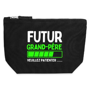 Future grandfather - Canvas Zip Pouch 12 x 13 cm - black - Front