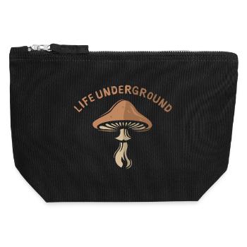 life underground Pilz - Natur und Waldfreunde - Canvas Reißverschluss-Täschchen (12 x 13 cm) - Schwarz - Vorne