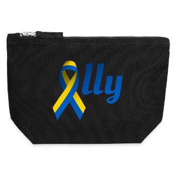 Ukraine Ally Loop - Canvas Zip Pouch 12 x 13 cm - black - Front