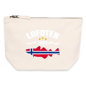 Lofoten 2026 - Canvas Reißverschluss-Täschchen (12 x 13 cm) - Naturweiß - Vorne