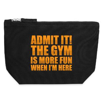 Gym is more Bodybuilding Bodybuilder Kraftsport - Canvas Reißverschluss-Täschchen (12 x 13 cm) - Schwarz - Vorne