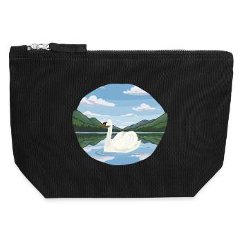 jezioro_z_Swan - Canvas Reißverschluss-Täschchen (12 x 13 cm) - Schwarz - Vorne