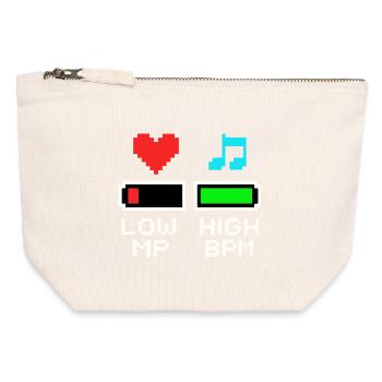 NIEDRIGE MP HOHE BPM Pixel Art Gaming Musik - Canvas Reißverschluss-Täschchen (12 x 13 cm) - Naturweiß - Vorne