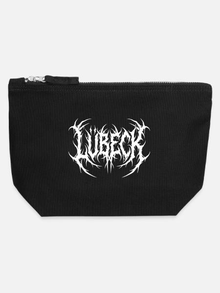 Lübeck Metal Logo extrem - Canvas Reißverschluss-Täschchen (12 x 13 cm) - Schwarz