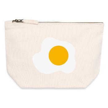 Spiegelei Frühstück Grafik Humor - Canvas Reißverschluss-Täschchen (12 x 13 cm) - Naturweiß - Vorne
