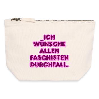 Gegen Faschisten Pink Protest - Canvas Reißverschluss-Täschchen (12 x 13 cm) - Naturweiß - Vorne