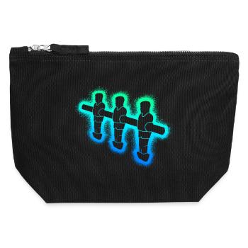 Foosball table Boys Children Table football - Canvas Zip Pouch 12 x 13 cm - black - Front