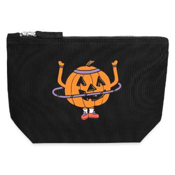 Hula Hup Hopp Halloween Hullern Huller Kürbis - Canvas Reißverschluss-Täschchen (12 x 13 cm) - Schwarz - Vorne