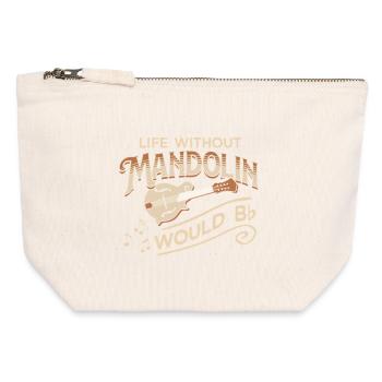 Mandolin Bluegrass Country Folk Music - Canvas Zip Pouch 12 x 13 cm - nature - Front