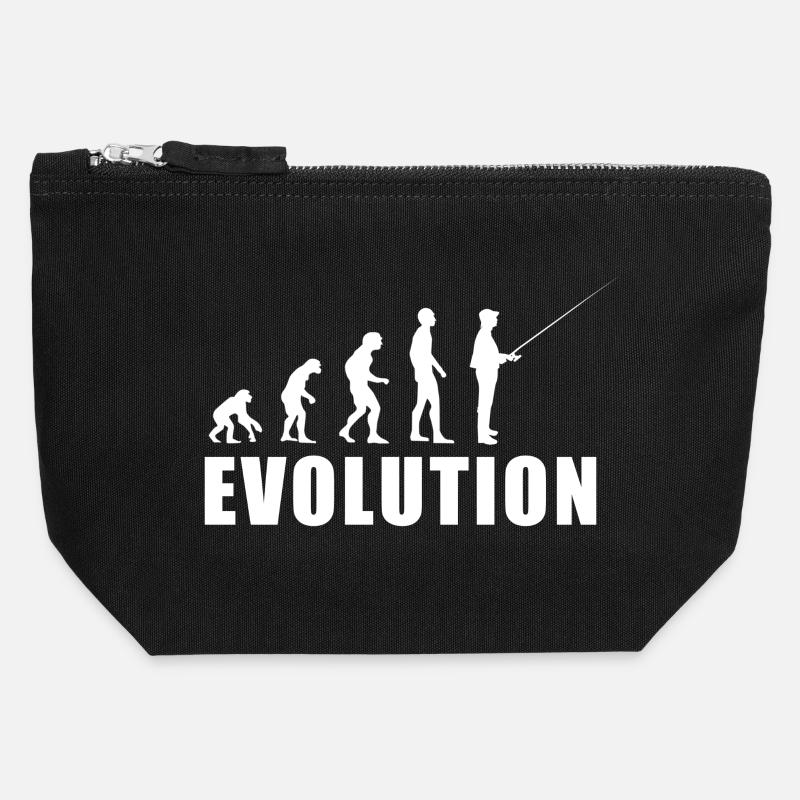 Cadeau de pêcheur EVOLUTION - Pochette zippée en toile 12 x 13 cm - noir