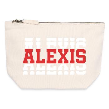 Alexis T-Shirt T-Shirt Geschenkidee gestapelter Text - Canvas Reißverschluss-Täschchen (12 x 13 cm) - Naturweiß - Vorne