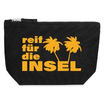 READY FOR THE ISLAND - Canvas Zip Pouch 12 x 13 cm - black - Front
