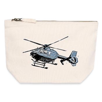 Hubschrauber - Canvas Reißverschluss-Täschchen (12 x 13 cm) - Naturweiß - Vorne