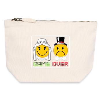 Game over - Canvas Reißverschluss-Täschchen (12 x 13 cm) - Naturweiß - Vorne
