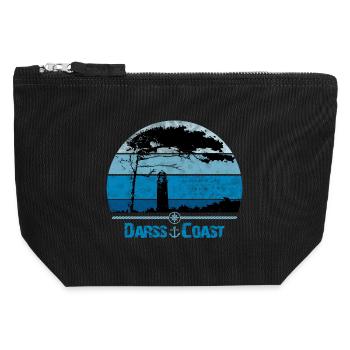 Côte Darss avec coupe-vent et phare - Pochette zippée en toile 12 x 13 cm - noir - Devant