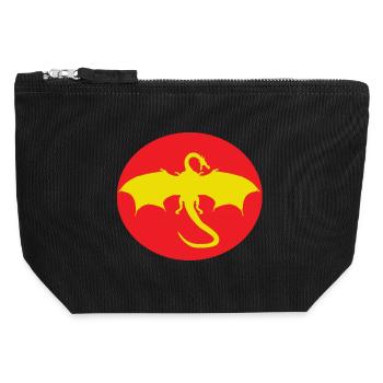 Winged Dragon red yellow - Canvas Zip Pouch 12 x 13 cm - black - Front