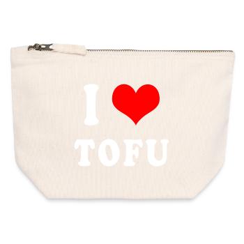 Ich liebe Tofu - Canvas Reißverschluss-Täschchen (12 x 13 cm) - Naturweiß - Vorne