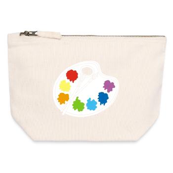 Artist (white) - Canvas Zip Pouch 12 x 13 cm - nature - Front
