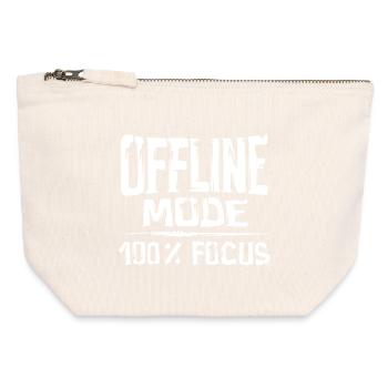Mode hors ligne - Mise au point à 100 % - Pochette zippée en toile 12 x 13 cm - blanc naturel - Devant