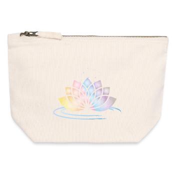 Stylized Pastel Flower Symbol with Water - Canvas Zip Pouch 12 x 13 cm - nature - Front
