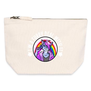 I'm A Furry Deal With It - Canvas Zip Pouch 12 x 13 cm - nature - Front