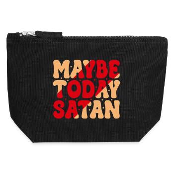 Vielleicht heute Satan - Canvas Reißverschluss-Täschchen (12 x 13 cm) - Schwarz - Vorne