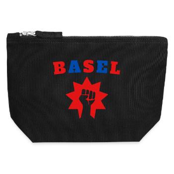 Basel - Canvas Reißverschluss-Täschchen (12 x 13 cm) - Schwarz - Vorne